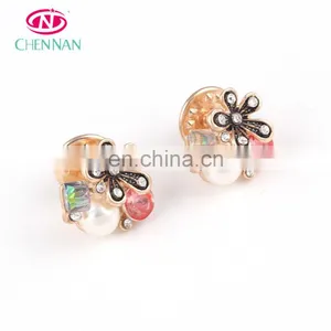 Wholesale Button up Shirts Brooch Pin Smoky Quartz Button Faceted Jewelry thumbnail-1