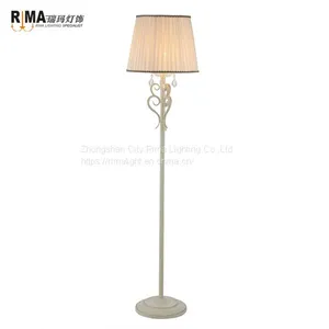 Contemporary China Supplier Fabric Lampshade Classic Antique Bronze Luxury Floor Lamp thumbnail-2