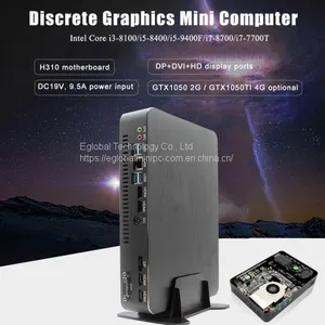 Eglobal Intel Core I5-9400F Gaming PC 6 Cores 6 Threads Nvidia GTX 1050 4GB Mini PC 2*DDR4 2*HDMI 2.0 1*DP 1*DVI WiFi thumbnail-1