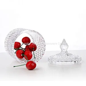 Hot Selling Sugar Bowl Glass Candy Jar With Lid thumbnail-3