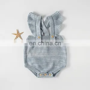 Infants & Toddler Fashion Clothes Cotton Princess Baby Girls Ruffle Knit Romper thumbnail-1