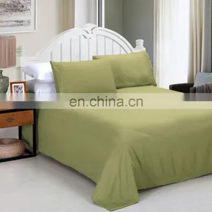 Solid Sheet Sets 100% Polyester Mattress Covers Green Flat Sheet Sets thumbnail-2