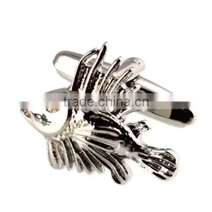 Men's Cufflinks Fish Silver Cuff Lins for Shirt 19mm M3084 thumbnail-2