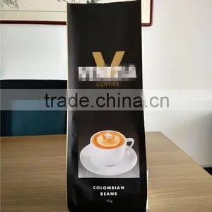 Side Gusset Plastic Printed Aluminum Foil Coffee Bean Packaging Bags With Valve 1KG thumbnail-1