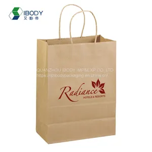 High Quality Kraft Paper Gift Kraft Paper Shopping Bag With Twist Handle thumbnail-4