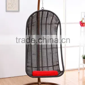 Black pe Ratten Swing Power Coated Frame Patio Furniture Swing thumbnail-1