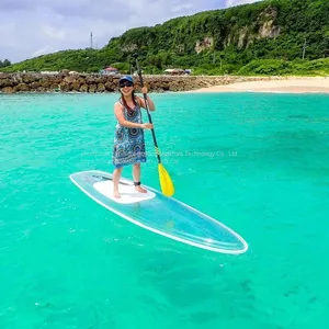 100% Transparent Clear Paddle Board Crystal SUP Paddleboard With Paddle and Ankle Leash for Water Sport Adventure thumbnail-1