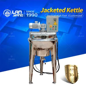 Vertical Electric Heating Jacketed Pot/Stainless Steel Jacketed Pot/Sandwich Cooking Pot/Jam Saucepan/Jacketed Pan thumbnail-1