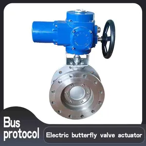 Turbine Flanged Butterfly Valve DN40 Electric Butterfly Valve Actuator thumbnail-1