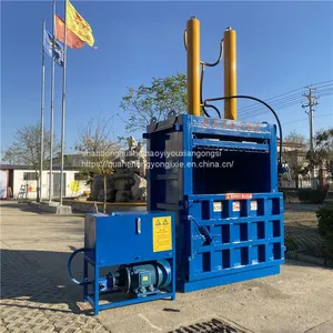 Waste Paper Hydraulic Baler Can Plastic Bottle Vertical Baler Woven Bag Waste Clothes Straw Baler thumbnail-1
