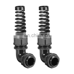 Supply Customized Cheap Waterproof Pg Spiral Strain Relief 90 Degree Elbow Cable Gland Connector IP68 Nylon BEISIT/OEM M1207SR-2 thumbnail-3