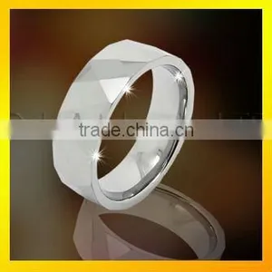 Shiny Polished Facted Tungsten Rings for Women thumbnail-1