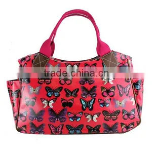 Custom Owl Pattern Oilcloth Tote Bags Lady Shopper Bag Owl Printed Tote Bag thumbnail-6