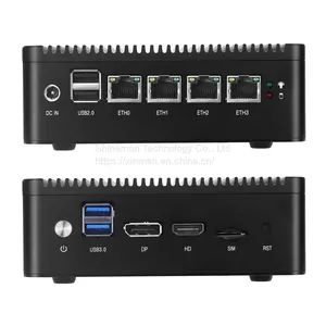 Rugged Fanless 4 LAN Factor Mini PC Intel Celeron J4125 2.0GHz DDR4 Embedded Industrial Computer thumbnail-4