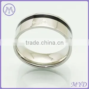 Fashion JewelrY High Quality Two Tones Stainless Steel Finger Ring thumbnail-1