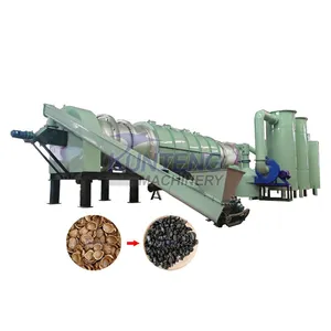 Continuous Carbon Based Fertilizer Carbonization Equipment Rotary Drum Carbonizer Machine Biochar Fertilizer Pyrolysis Device thumbnail-1