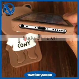 Cute Carton Animal Design Lovely Bear Silicone Phone Case for Iphone thumbnail-1