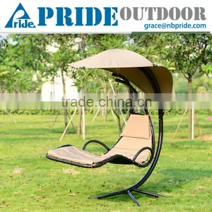 Indoor And Outdoor Swing Hammock Wrought Iron Sun Lounger With Canopy Balcony Swing Travel Sun Pool Lounger thumbnail-1