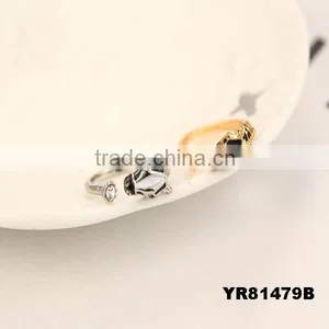Fashion Smooth Opening Alloy Set Auger Female Zebra Rings thumbnail-3