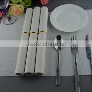 Wholesale Price 75g PVC Woven Mesh Placemat White Pure Color 1*2 Series 45*30cm thumbnail-4