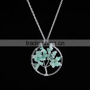 Wholesale New Fashion Red Jasper Natural Stone Tree of Life Necklace Jewelry SMJ0172 thumbnail-4