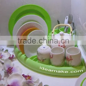 3 in 1 Dish Drying Rack With Drain Board and Cutlery Holder thumbnail-1