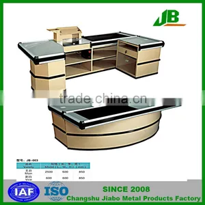 Supermarket Checkout Counter With Conveyor Belt,supermarket Cashier Counter ,cashier Table thumbnail-1