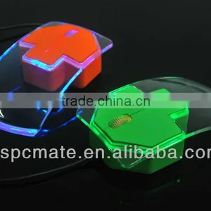 Three Buttons Crystal Wired Gaming Mouse With Colorful LED Lights thumbnail-1