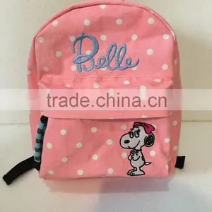 1# Cute Embroidery Tarpaulin Backpack With Cartoon Figure for Students thumbnail-1