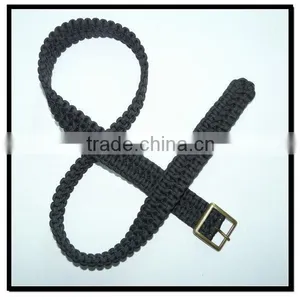 35mm Wide Black Braided Nylon Belt With Square Buckle thumbnail-1