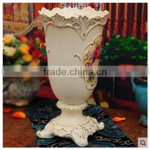 Modern Luxury Gold Chinese Ceramic Vase for European Style Home Decor thumbnail-2