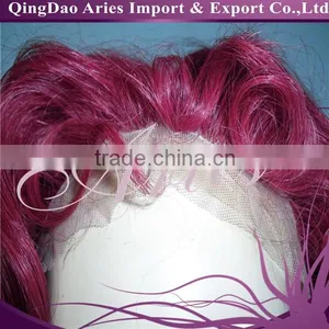 New Products in 2015 Brazilian Virgin Hair Loose Wavy Rihanna Red Human Hair Lace Front Wig thumbnail-3