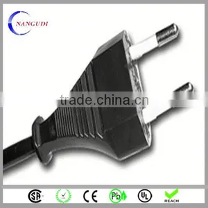 ODM Customized European Plug Power Cord/cable/wire 2 Circles Pin/ Single Head thumbnail-1
