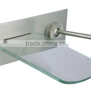 Wall Mounted Tempered Glass Waterfall Bathtub Mixer thumbnail-1