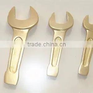 Non Sparking Aluminum Bronze High Quality Gold CU AlloyDIN133 Striking Open End Slogging Open Spanner thumbnail-2