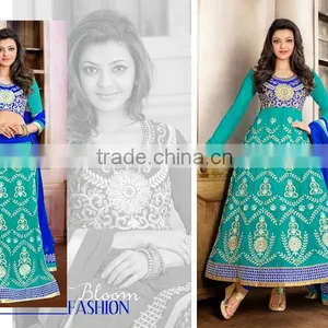 GEORGETTE SEMI STITCHED ANARKALI SUIT thumbnail-3