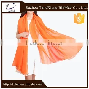 Colourful Polyester Chiffon Long Scarf in Solid Colour thumbnail-1