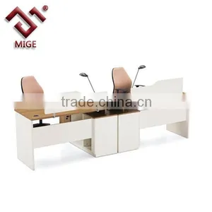 Maple Melamine 2 Person Desk With Side Cabinet thumbnail-1