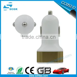 2.1A Dual USB Car Charger With Metal Ring for Iphone thumbnail-1