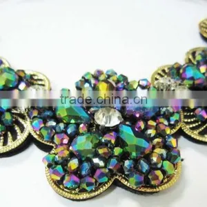 Flower AB Rhinestone Neckline Designs thumbnail-3