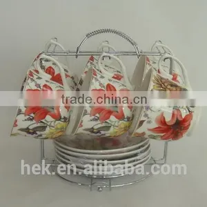 Factory Price Bone China Cup and Saucer Coffee Set thumbnail-3