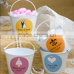Wedding High Quality Mini Tin Pail With Personalized Sticker thumbnail-1