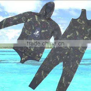 5MM NEOPRENE 2 PCS SPEAR FISHING SCUBA DIVING CAMO WETSUIT MEN L thumbnail-1