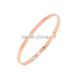 Memories Bangles With Customize Design Word 'LIVE YOUR DREAM' With 4mm/7mm Width thumbnail-2