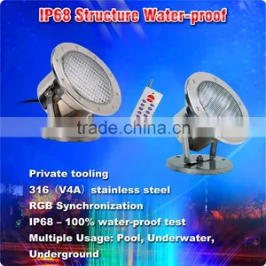 High Power Extra Brightness LED Underwater Fountain Lamp 9x3W External RGB Remote Control Stainless Steel Shell Clear PC Cover thumbnail-1