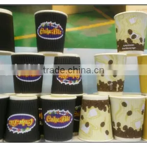 Striped Coffee Paper Cup Disposable Coffee Paper Cup Brown Paper Cup thumbnail-2
