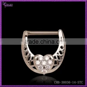 14G 316L Surgical Steel Hear Shape Nipple Shield Nipple Piercing thumbnail-4