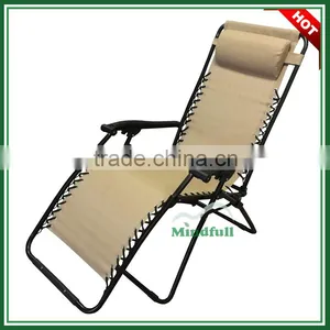 Beige Zero Gravity Sun Lounge Chair Outdoor Adjustable Lounge Chair thumbnail-1