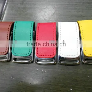 China Manufactory Swivel Leather Usb Disk, Made in China Red Leather Usb, Corporate Giveaways Novelty Leather Usb Flash Drive thumbnail-1