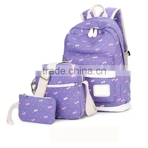 Canvas Young School Bag, 3pcs School Bag Set thumbnail-2